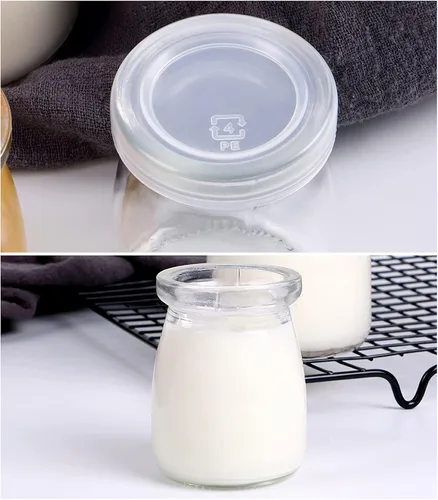 Miniatura 4 de Mini frasco de vidrio de 5.3 oz / 7 oz con tapa para pudín, yogur, caviar, hierbas, gelatina, mermeladas, miel, especias - Apto para lavavajillas
