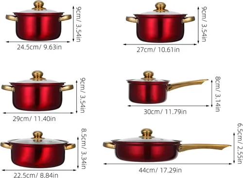 Miniatura 2 de Toyvian Juego de ollas y sartenes de acero inoxidable: utensilios de cocina de acero inoxidable compatibles con inducción, ollas y sartenes
