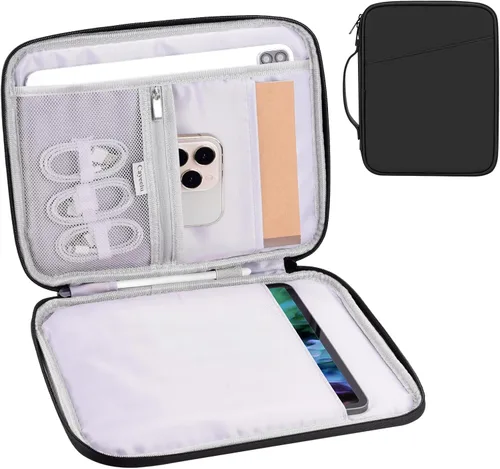 Miniatura 9 de Funda acolchada para tablet de 8 a 9 pulgadas, bolsa de viaje acolchada para Galaxy Tab A9 8.7/Tab A 8.4/Fire HD 8, estilo cartera con bolsillo