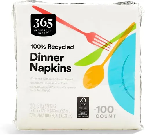 365 por Whole Foods Market, servilletas de papel para la cena, 2 capas, 100 unidades
