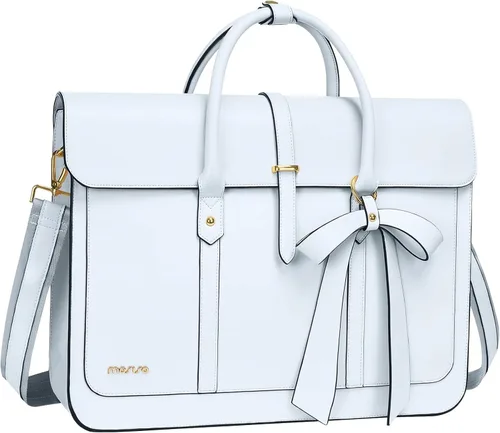 Miniatura 19 de MOSISO Bolsa para computadora portátil para mujer, de piel sintética, mochila convertible, bolsa de viaje para computadora con lazo