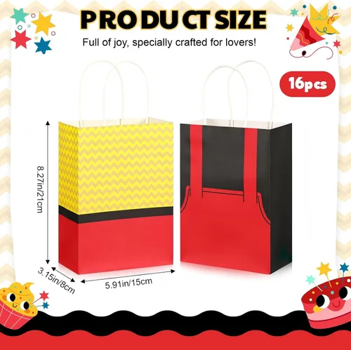 Miniatura 2 de Gersoniel 16 bolsas de fiesta de ratón, suministros de papel, bolsas de dulces de chocolate para galletas y dulces, suministros de decoración