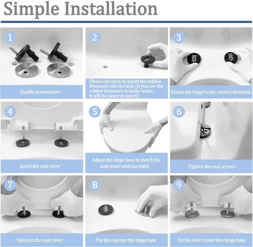 Miniatura 3 de MUU Kit universal de pernos para asiento de inodoro, tornillos, liberación rápida, fácil de instalar, kit de piezas de repuesto para asiento