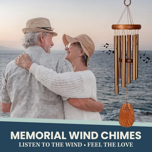 Miniatura 6 de Woodstock Chimes Neptune Campana de viento para exterior de 16 pulgadas, bronce pequeño, decoración al aire libre para patio, porche, jardín, regalo