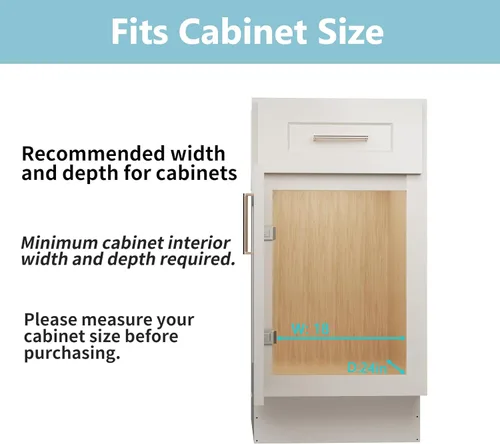 Miniatura 5 de LOVMOR Organizador de gabinete extraíble con mango de madera, 16½ pulgadas de ancho x 21½ pulgadas, organizador deslizante para cocina, despensa 1