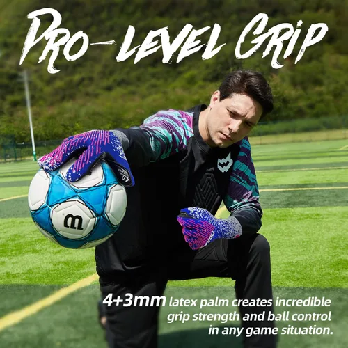 Miniatura 6 de WVVOU Guantes de Portero de Fútbol para Jóvenes y Adultos (Talla 7-10, 3 Estilos) Guantes de Portero de Alto Rendimiento Guantes de Fútbol 2-Rosa