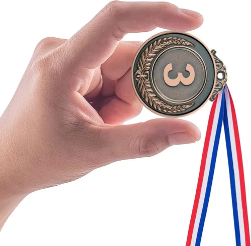 Miniatura 5 de 12/24/48/96 Piezas Medallas de Premio Oro, Plata y Bronce, Medallas de Campeón Estilo Olímpico Oro, Plata y Bronce Premios para Deportes, Oro Plata