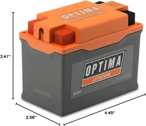 Miniatura 10 de OPTIMA QUAD7 ORANGETOP Batería de litio – Reserva de arranque del motor integrada con BMS y cable Powerlink – 190 amperios de arranque, 3AH
