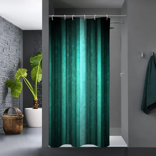 Miniatura 16 de Gibelle Cortina de ducha pequeña de 36 x 72 pulgadas, juego estrecho medio negro y gris, tela moderna abstracta para baño, textura de vidrio fresco