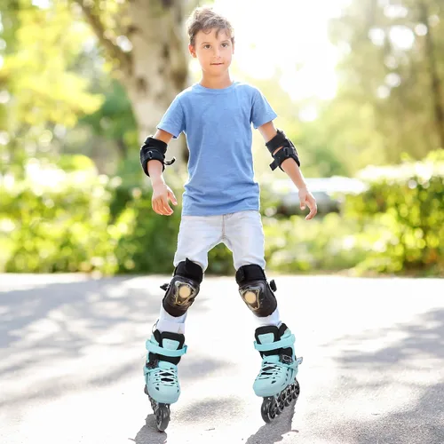 Miniatura 6 de Patines en línea para niños, niñas y niños, 4 tamaños ajustables con ruedas de luz completa para mujeres y hombres, carcasa exterior duradera