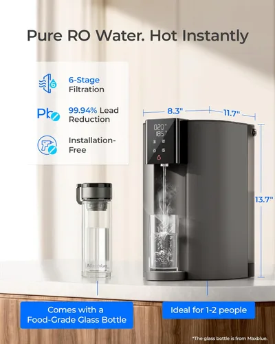 Miniatura 2 de Waterdrop C1H - Sistema de ósmosis inversa para encimera, certificado NSF/ANSI 372, filtro de agua caliente instantánea de ósmosis inversa de 6
