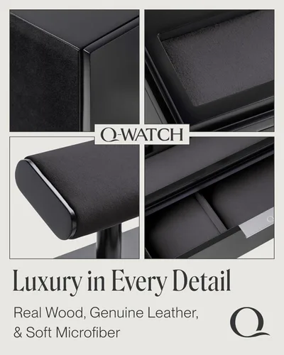 Miniatura 4 de QWATCH - Caja de acrílico para 2 o 4 relojes con bandeja de valet de joyería y cajón