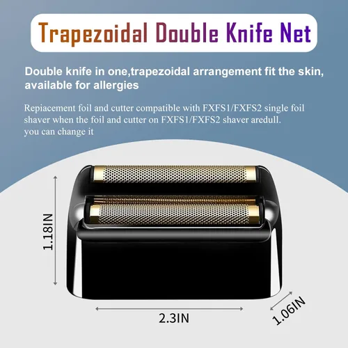 Miniatura 2 de Paquete de 2 láminas de repuesto para afeitadora y cortadores compatibles con BaBylissPRO Double FXFS2 de repuesto de lámina de metal