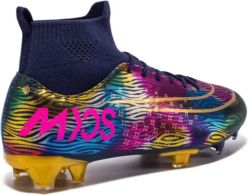 Miniatura 3 de JIEBUNIAO Botas de fútbol para hombre, tacos profesionales, zapatos de césped para mujer, tenis de entrenamiento de fútbol atlético para niños