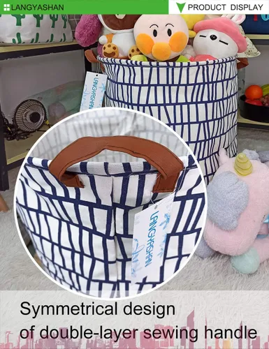 Miniatura 5 de Cesta de lona plegable para lavandería, cesta organizadora para almacenamiento, contenedores de juguetes, cestas de regalo, ropa de dormitorio, ropa