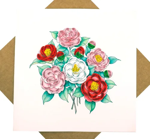 Miniatura 14 de GREENHANDSHAKE Una sinfonía de rosas, tarjeta de felicitación artística quilling para cumpleaños, día de San Valentín, día de la madre, aniversario