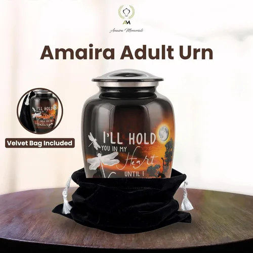 Miniatura 7 de Urnas para cenizas humanas para adultos, urna de cremación grande para hombres y mujeres, urna de metal hecha a mano con tapa segura para funeral