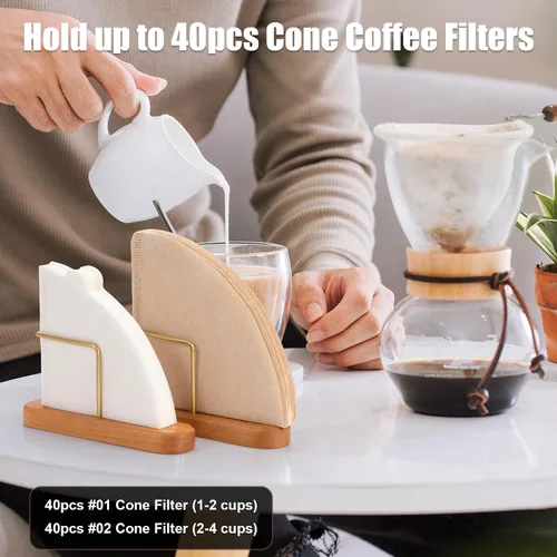 Miniatura 6 de Soporte para Filtro de Café de Cono, Soporte para Almacenamiento de Filtro de Café, Envase para Filtros de Café de Papel V60 Tamaño #01 y #02