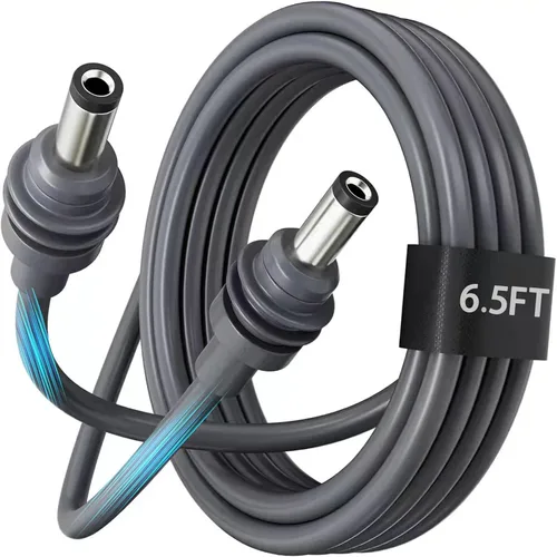 Starlink Mini Cable de 6.5 pies - Cable de alimentación CC de repuesto impermeable premium para Starlink Mini con conector de barril, gris de grado