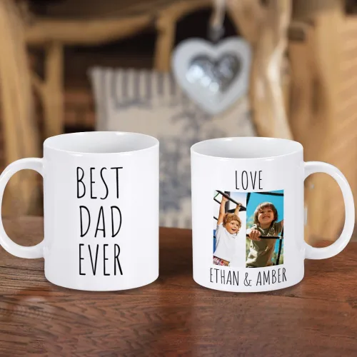 Miniatura 5 de Taza de café personalizada con imagen, texto y nombre, tazas personalizadas por ambos lados de 11 onzas, taza de café personalizada regalos