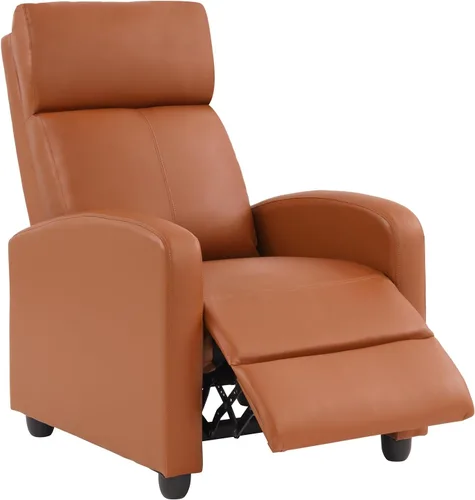 Miniatura 23 de BestMassage - Sillón reclinable sin función de masaje, con soporte lumbar, reclinación de empuje ajustable, reposabrazos anchos, reposapiés y Negro