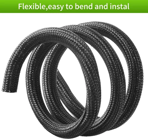 Miniatura 3 de Split Wire Loom - Funda trenzada de 3/8 pulgadas, 50 pies, para gestión de cables, protector de cable para mascotas, TV, escritorio y automóvil