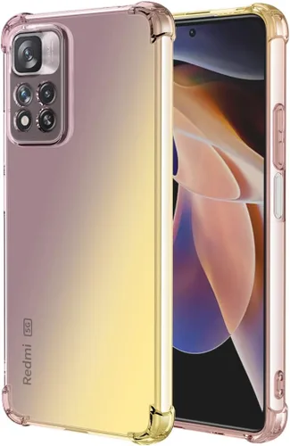 Para Redmi Note 11 Pro/Note 11 Pro 5G/Redmi Note 11E Pro Caso, lindo gradiente transparente delgado a prueba de golpes suave flexible TPU cubierta