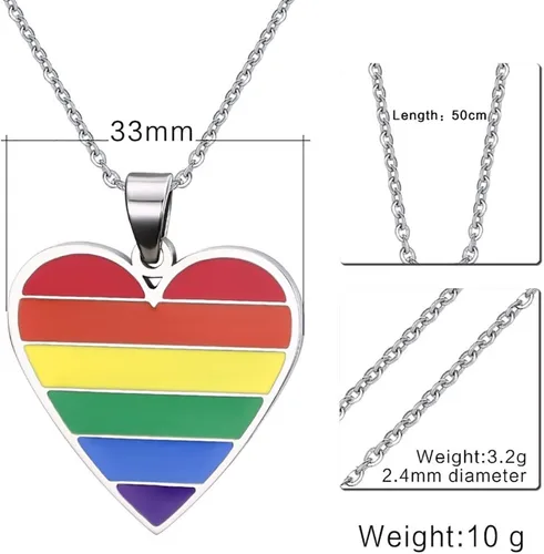 Miniatura 2 de Hisatan Collar personalizado del orgullo gay para hombres y mujeres, colgante personalizado de la amistad lesbiana, joyería de concientización LGBTQ