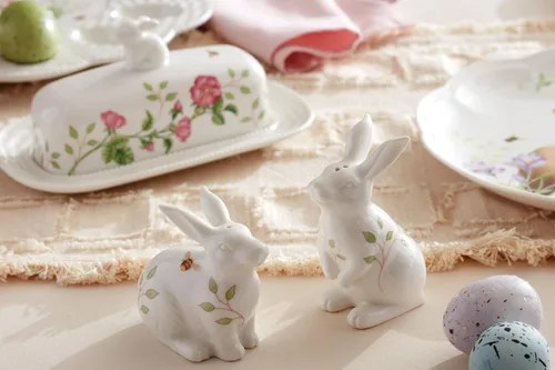 Miniatura 4 de Lenox 893456 Mariposa Prado Conejo Salero y Pimentero, Vajilla de Pascua