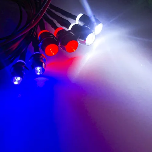 Miniatura 2 de Paquete de 2 faros delanteros LED HIRCQOO 6LED RC para automóvil, iluminación trasera con cable JR Y compatible con Traxxas HSP Tamiya Redcat RC4WD