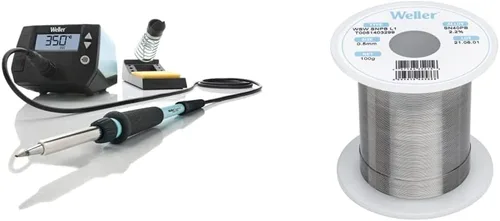 Weller WE1010NA Estación de soldadura digital con cable de soldadura Weller, diámetro: 0.020 pulgadas. Peso: 3.527 onzas, aleación Sn60Pb40,