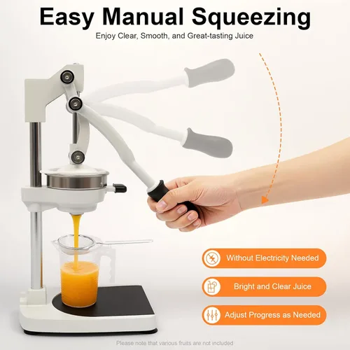 Miniatura 4 de Exprimidor de hierro fundido, exprimidor manual resistente con base estable, prensa comercial de cítricos para naranja, limón, lima, pomelo
