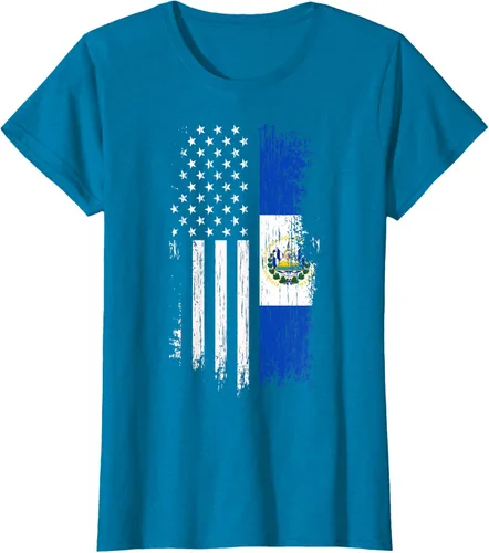 Miniatura 85 de Camiseta de la bandera de Estados Unidos salvadoreño - Camiseta de El Salvador USA