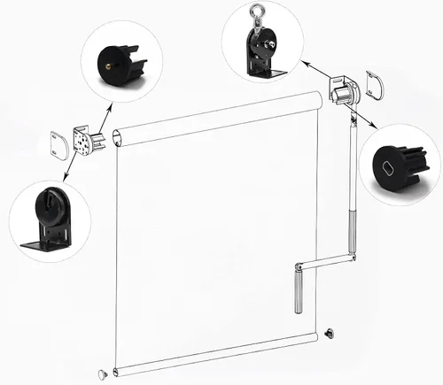 Miniatura 2 de Soporte de instalación de persianas enrollables, piezas de repuesto para parasol, kit de manivela inalámbrica, para parasol externo Coolaroo