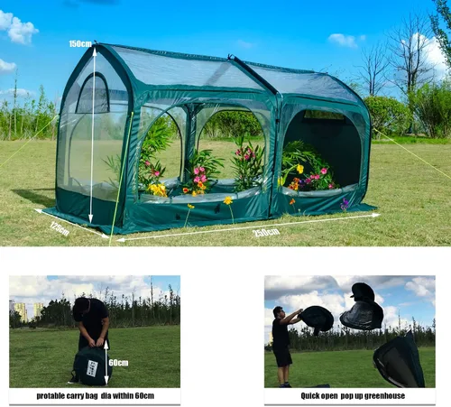 Miniatura 4 de Porayhut - Cubierta para invernadero, para flores y plantas, cubierta en PVC para jardinería, para jardín o patio trasero, protector contra heladas