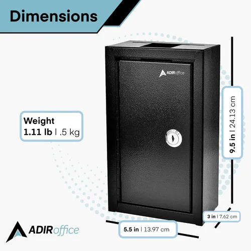 Miniatura 5 de AdirOffice Caja grande para llaves – Caja de almacenamiento de grado comercial de gran capacidad – Paquete y paquetes seguros – para uso doméstico