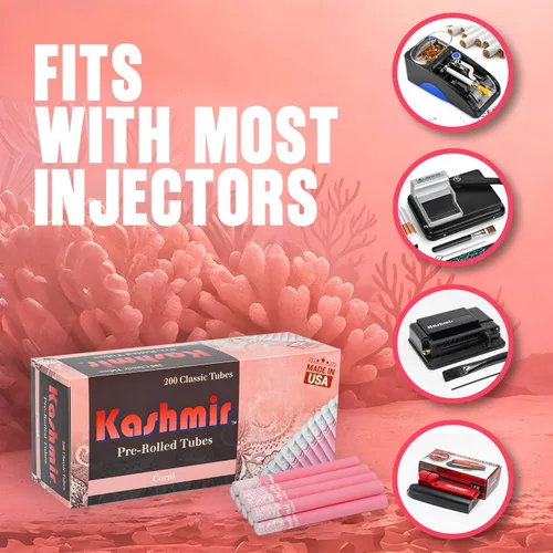 Miniatura 3 de Kashmir Tubos de cigarrillos Coral – 200 tubos de tamaño King con extracción suave y combustión limpia, sin desgarros, compatibles con la mayoría