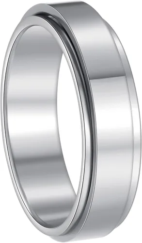 Miniatura 56 de Anillos giratorios para la ansiedad para hombre, anillos clásicos de cadena para mujeres y adultos, anillo de acero de titanio