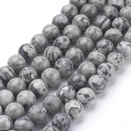 DanLingJewelry Aproximadamente 200 cuentas de jaspe Picasso natural de 0.315 pulgadas (0.315 in), cuentas redondas sueltas para hacer joyas