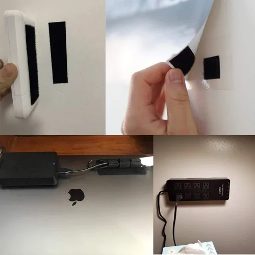 Miniatura 4 de Melsan Tiras de gancho y bucle de 1 x 4 pulgadas con adhesivo, 15 juegos, cinta de montaje adhesiva fuerte para uso doméstico u oficina, en lugar