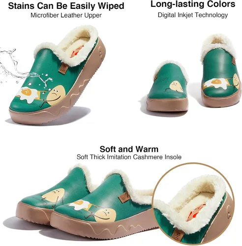 Miniatura 6 de UIN - Pantuflas de mujer, cómodas, modernas, pintadas con diseños artísticos, para viajar, con punta ancha, estilo informal, para el hogar