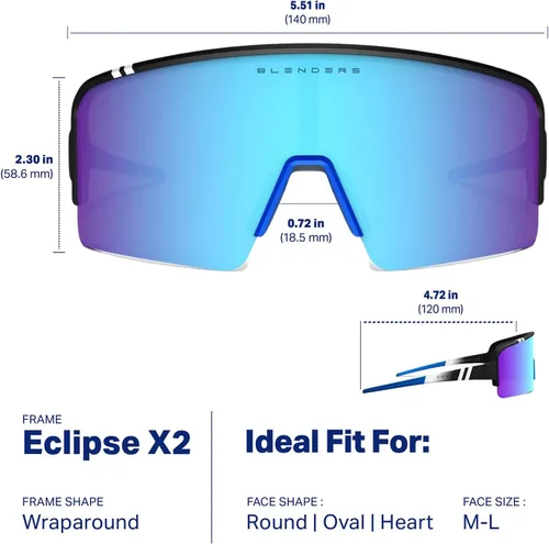 Miniatura 65 de Blenders Eyewear Eclipse X2 - Gafas de sol polarizadas - Lente envolvente - 100% protección UV - Para hombres y mujeres