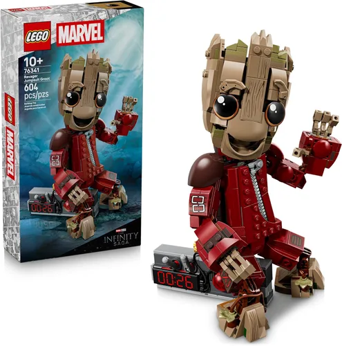 LEGO Marvel Ravager Jumpsuit Groot Juego de Construcción para Niños y Niñas, Edades 10+ - Figura de Muestra y Jugabilidad Posicionable con