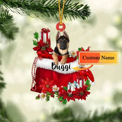 Miniatura 62 de Perro Akita Inu personalizado en bolsa de regalo, adorno de Navidad, nombre personalizado, regalo para amantes de los perros, familia, Navidad