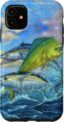 Miniatura 7 de iPhone 13 lindo Mahi Mahi verde pesca atún caso