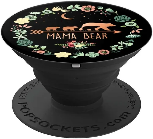 Miniatura 4 de Mama Bear Pop Socket Oro Rosa con 3 Cubs - PopSockets Grip y Stand para Teléfonos y Tabletas