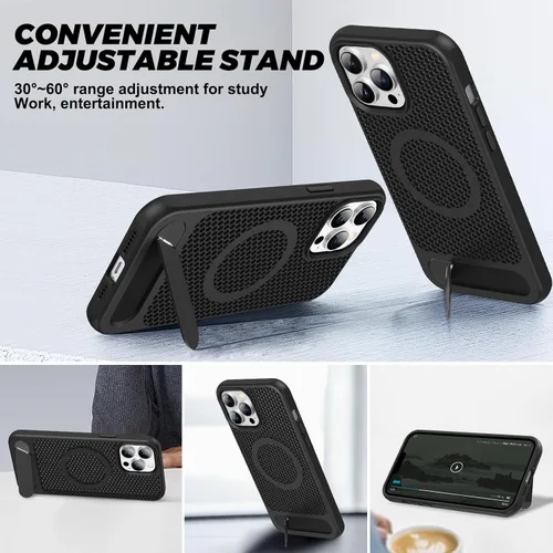 Miniatura 3 de Funda magnética de disipación de calor para iPhone 13 Pro Max, para MagSafe, protección contra caídas de enfriamiento, funda con función atril