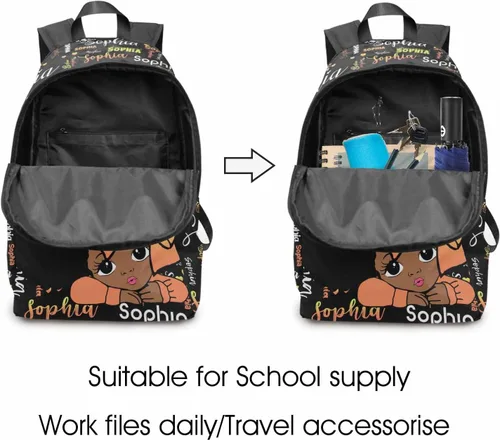 Miniatura 167 de Texto personalizado Elefante desgaste gafas mochila mochila mochila casual Daypack bolsa para mamá niñas, color86-4, Mochilas Daypack