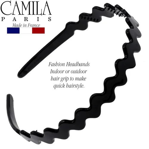 Miniatura 5 de Camila Paris CP3295 - Diadema francesa para mujer, negra, banda de pelo con fuerte agarre para mujeres, ligera y muy flexible, sin deslizamiento