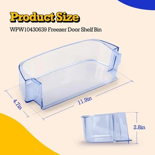 Miniatura 3 de WPW10430639 Estante para puerta de refrigerador Compatible con Whirlpool Kenmore, Contenedor para puerta del congelador W10430639 W10324876